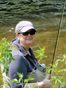 Women in waders. Fly fishing in North Carolina, May 2010